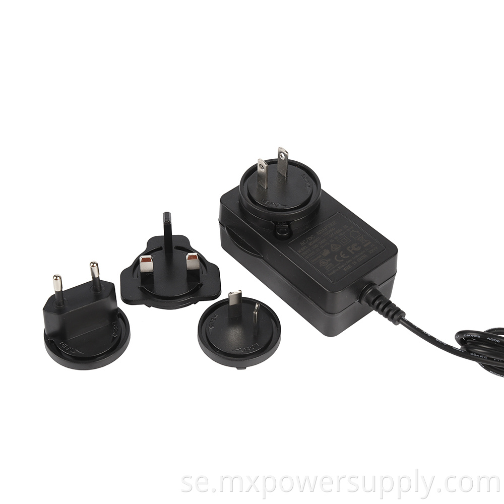 12V5A interchangeable power supply with UL FCC CE GS KC